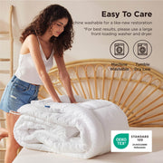 Bedsure Comforter Duvet Insert, Quilted Bedding Blanket, Oeko-TEX | People & Editor-Tested Comforter, Down Alternative Fill, 8 Corner Tabs, Machine Washable, White, Queen, 88 x 88 Inches