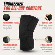 UFlex Athletics Knee Brace Sleeve Men & Women | Knee Compression Sleeve Support for Arthritis Joint Pain Relief, Workout, Swelling, Sports, Circulation, Running ACL Recovery