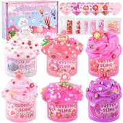 6-Pack Pink Slime Kit for Girls, Cloud Butter Squishy Birthday Gift Set | Party favor, goodie bag stuffer, Easter basket filler and sensory toy for kids ages 4-10