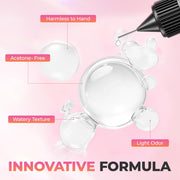 UNA GELLA 20ml*2PCS Nail Glue Remover for Press on, Multi-Functional Pinpoint Glue Remover Fast Removal Gentle Non-Acetone with Crystal Sticks for Nails Polish False Acrylic Nail Tips Home DIY