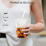 Dealusy 100 Pack - 16 oz Clear Plastic Cups with Lids and Straws | Sturdy & Food Safe Iced Coffee Cups with lids, Disposable Plastic Smoothie Cups for Cold Drinks