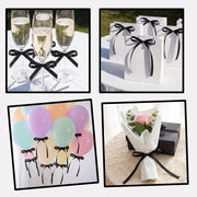 30 Pack Bow Cake Toppers Black Ribbon Bows for Cake Halloween Party Decor | Black Ribbon Bow Halloween Party Decorations Birthday Decorations for Baby Shower, Wedding, Engagement, Bachelorette Party