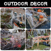 1000 sqft Spider Webs Halloween Decorations with 30 Fake Spiders | Super Stretch Cobwebs for Halloween Indoor and Outdoor Party Supplies