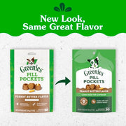 Greenies Pill Pockets Large Size Dog Treats, Peanut Butter, 7.9 oz | Vet-recommended, masks pill smell & taste, moldable texture, capsule size, natural ingredients, no fillers, 7.9 oz. pouch