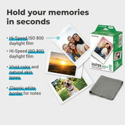 Fujifilm Instax Mini Instant Film, 20 Sheets – White Daylight ISO 800 for Instax Mini 13, 12, 11, 41 Cameras –Bundeld with The Tudak Store Microfiber Cleaning Cloth