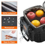 Lifewit Medium Lunch Bag, Insulated Lunch Box, Soft Cooler Cooling Tote for Adult Men Women, Black 12-Can (9L)