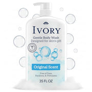 Ivory Body Wash Designed for the Whole Family, Original Scent, 35 fl oz | Gentle Formula for Sensitive Skin | Free of Dyes, Parabens, & Phthalates | Plant-Based Cleaning Power Designed for Skin's pH