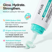 ANUA PDRN Hyaluronic Acid 100 Moisturizing Cream, 2.02 fl oz | Lightweight, Non-Greasy Hydrating Face Moisturizer with Salmon DNA for Glass Skin, Korean Skincare