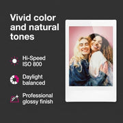 Fujifilm Instax Mini Instant Film, 20 Sheets – White Daylight ISO 800 for Instax Mini 13, 12, 11, 41 Cameras –Bundeld with The Tudak Store Microfiber Cleaning Cloth