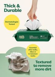 Earth Rated Dog Wipes for Paws & Butt, Deodorizing, Unscented, 100ct | Hypoallergenic, 3-in-1 Cleaning and Hydrating, for Grooming Paws, Body and Butt