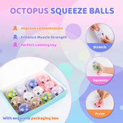 VESPRO 12 Pack Fidget Stress Balls for Adults, Cute Octopus Stress Ball | Features a soft, squeezable texture, Bulk Squishy Squeeze Ball Toys Set for Classroom Prizes and Birthday Party Favors