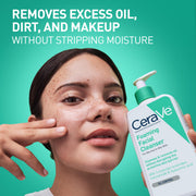 CeraVe Foaming Facial Cleanser, Gentle Cleanser for Oily Skin, 16fl oz | Skin Care with Hyaluronic Acid & Niacinamide, Makeup Remover, Daily Face Wash For Men & Women, Fragrance Free, Oil Control