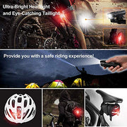 Ascher Ultra Bright USB Rechargeable Bike Light Set, Powerful Bicycle Front Headlight and Back Taillight, 4 Light Modes, Easy to Install for Men Women Kids Road Mountain Cycling