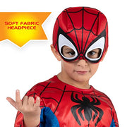 MARVEL Official Toddler Deluxe Halloween Costume - Premium Quality Padded Jumpsuit and Fabric Headpiece (3T-4T)