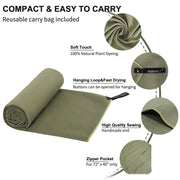 Rainleaf Microfiber Towel Quick Dry Camping & Travel & Gym Towel. Compact | Super Absorbent, Lightweight, Fast Drying. Suitable for Beach, Bath, Backpacking, Hiking, Swim. Army Green, 48 x 24 in