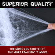 1000 sqft Spider Webs Halloween Decorations with 30 Fake Spiders | Super Stretch Cobwebs for Halloween Indoor and Outdoor Party Supplies
