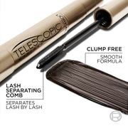 L’Oreal Paris Original Telescopic Mascara, Lengthening, Blackest Black | Extreme Lengthening Mascara For Lash By Lash Separation, Clump-Free, Smooth Formula, Up to 24HR Wear