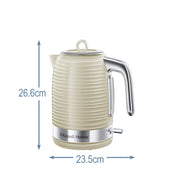 Russell Hobbs Inspire Electric Kettle, 1.7L, Fast Boil, Cream, 24364 | 3KW, Premium Textured Plastic, High Gloss Finish, Removable washable Anti-Scale Filter, Perfect Pour Spout
