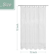Mrs Awesome Clear Shower Curtain Liner with 3 Magnets, 72x72 | 12 Rustproof Grommets, Premium Flexible Sturdy Plastic Shower Curtain for Bathroom Lightweight, Waterproof,72W x 72H