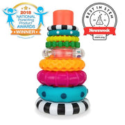 Sassy Stacks of Circles Stacking Ring STEM Learning Toy, Age 6+ Months, Multi, 9 Piece Set