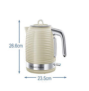 Russell Hobbs Inspire Electric Kettle, 1.7L, Fast Boil, Cream, 24364 | 3KW, Premium Textured Plastic, High Gloss Finish, Removable washable Anti-Scale Filter, Perfect Pour Spout