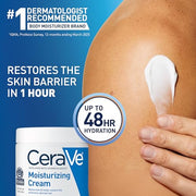 CeraVe Moisturizing Cream, Face & Body Moisturizer for Dry Skin, 19oz | Skin Care with Hyaluronic Acid, Skin Barrier Repair, Ceramide Moisturizer, Fragrance Free, Non-Comedogenic, Daily Use