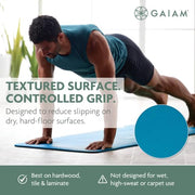 Gaiam Thick Yoga Mat, Exercise & Fitness Mat with Easy-Cinch Carrying Strap | Non-Slip NBR Foam | Joint Cushioning | Yoga, Pilates, Fitness & Floor Workouts | 72"L x 24"W