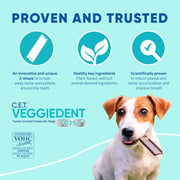 C.E.T. Veggiedent Fr3sh Plaque and Tartar Control Chews for Dogs, Medium | Vet recommended dental chews, plant-based formula, supports canine digestive health, VOHC approved for plaque & tartar