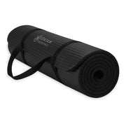 Gaiam Thick Yoga Mat, Exercise & Fitness Mat with Easy-Cinch Carrying Strap | Non-Slip NBR Foam | Joint Cushioning | Yoga, Pilates, Fitness & Floor Workouts | 72"L x 24"W
