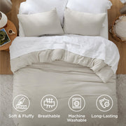 Bedsure King Comforter Set Prewashed Soft Bedding Set 3Pcs Beige 104"x90" | GentleSoft, Built to last, all season, bedding, comforter set, warm yet lightweight, gift choice, OEKO-TEX