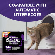 ARM & HAMMER Slide Platinum Easy Clean-Up Clumping Cat Litter, 34 lbs | 24/7 Odor Control, Triple-Action Freshness, Non-Stick, Low Tracking, Multi-Cat Formula, Scented, Online Only
