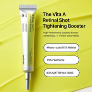 celimax The Vita A Retinal Shot Tightening Booster (0.51 fl.oz) | 0.1% Retinal, 3% Matrixyl, High-Strength Retinoid, Anti Aging, Pore Minimizer, Fine Lines, Skin Firming, Korean Skin Care