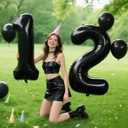 40 Inch Black Number 2 Balloons Foil Digital Helium Number Balloons | for 2nd 12 23 24 25 Birthday Anniversary Wedding Party Decorations,Jumbo Helium Balloon Giant Large Digital Balloon