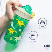 Zak Designs Marvel Spider-Man Sage 16oz Leak-Proof Straw Kids Water Bottle | BPA Free, Durable Plastic, Cupholder Friendly, Dishwasher Safe, Easy to Clean, Lid Lock, Handle, For School, Home, Travel