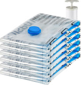 Amazon Basics Vacuum Storage Bags with Hand Pump, Jumbo, 6-Pack, Clear