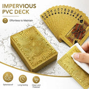 Golden Dragon PVC Playing Cards, Matte Finish with Intricate Pattern on Durable Hardened Deck, Elegant Design for Poker Game Night and Party Gatherings