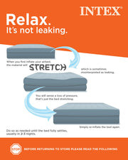 Intex 64757E Dura-Beam Standard Downy Air Mattress: Fiber-Tech - Twin Size - 10in Bed Height - 300lb Weight Capacity - Pump Sold Separately
