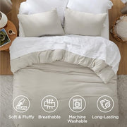 Bedsure King Comforter Set Prewashed Soft Bedding Set 3Pcs Beige 104"x90" | GentleSoft, Built to last, all season, bedding, comforter set, warm yet lightweight, gift choice, OEKO-TEX