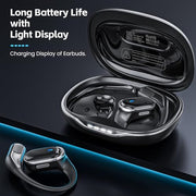 Open Ear Wireless Earbuds Bluetooth Headphones, 80H Playtime Stereo Ear Buds with ENC Noise Cancelling, Fast Charging, IPX7 Waterproof Sports Earphones with Earhook for Running/Workouts (Black)