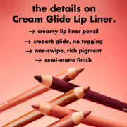 e.l.f. Cream Glide Lip Liner, Highly-Pigmented Pencil For Shaping & Sculpting Lips, Semi-Matte Finish, Vegan & Cruelty-Free