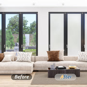 rabbitgoo Frosted Glass Window Privacy Film, Static Cling, 17.5" x 78.7" | Heat Control UV Blocking Sticker, Non Adhesive Removable Tint, No Glue Anti-Glare Renter Friendly Coverings for Home Bathroom