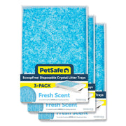 PetSafe ScoopFree Disposable Crystal Cat Litter Tray, Fresh Scent, 3 Pack | No-Scoop Crystal Cat Litter, 5x Faster Odor Control, 99% Dust-Free, Easy Cleanup, Leak-Proof Disposable Tray Refill with Lid