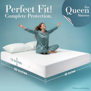 Utopia Bedding Waterproof Mattress Protector Queen Size, Zippered Mattress Encasement Bed Bug and Dust Mite Proof, Absorbent Six-Sided Mattress Cover