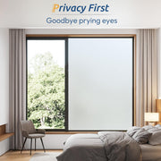 rabbitgoo Frosted Glass Window Privacy Film, Static Cling, 17.5" x 78.7" | Heat Control UV Blocking Sticker, Non Adhesive Removable Tint, No Glue Anti-Glare Renter Friendly Coverings for Home Bathroom