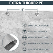 TICONN Heavy Duty Tarp Cover Waterproof, Extra Thick UV Resistant Tarpaulin | 5.5 Mil-6'x8', Double-Sided Tear-Resistant Material, Reinforced Corners, Rust-Resistant Grommets, for Camping, Car, Outdoor