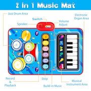 Baby Toys for 1 Year Old: 2 in 1 Baby Musical Mat Toddler Toys Age 1-2 | Piano Drum Babies Play Mat - Infant Music Toy 12-18 Months Babies Birthday Valentines Gifts for 1 2 3 Year Old Boys Girls