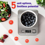 Etekcity Food Kitchen Scale, Digital Grams and Ounces, 11lb | Tare function, ideal for baking, weight loss, keto, meal prep, packages, liquids and jewelry, 304 Stainless Steel
