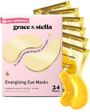 grace & stella Award Winning Eye Patches for Puffy Eyes - Birthday Gifts for Women - Under Eye Mask for Dark Circles and Undereye Bags - Gifts for Mom - Vegan Cruelty-Free Self Care (24 Pairs, Gold)