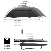 G4Free 47/54/62/68/72 Inch Golf Umbrella Windproof Auto Open Large Umbrella | Oversized Stick Umbrella, Extra Large, Vented Double Canopy, Waterproof 210T Pongee Fabric, Fiberglass Frame, EVA Foam Handle