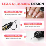 UNA GELLA 20ml*2PCS Nail Glue Remover for Press on, Multi-Functional Pinpoint Glue Remover Fast Removal Gentle Non-Acetone with Crystal Sticks for Nails Polish False Acrylic Nail Tips Home DIY